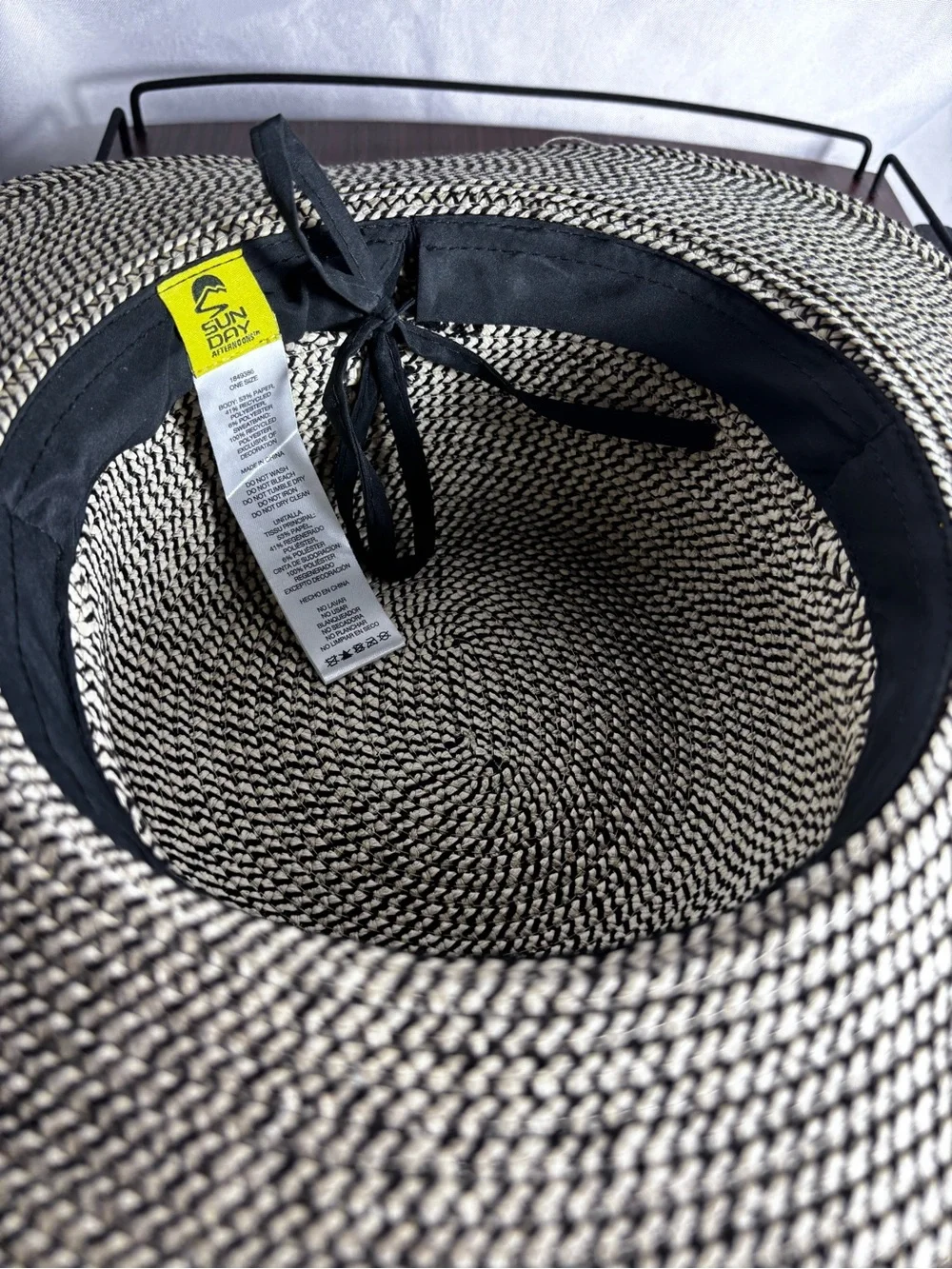 Sundry Navy &‎ Cream Braided Floppy Sun Hat